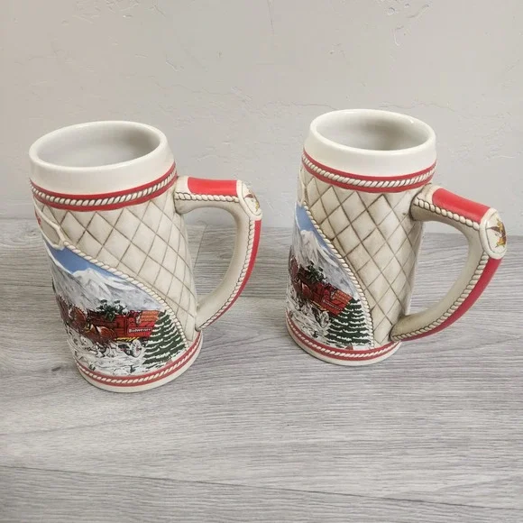 Vintage Budweiser Clydesdale Stein Limited Edition 1985 Set of 2 Ceramic Classic - Picture 7 of 9
